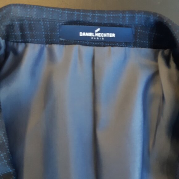 Daniel Hechter Paris 42L Indigo Blue Men's Sport Coat Jacket Blazer - Picture 3 of 10